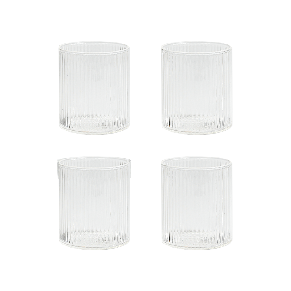 Kaffee-Ribble-Glas (4er-Set)