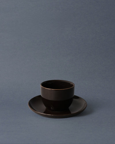 Sunday Cup and Saucer - Deep Brown