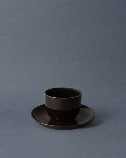Sunday Cup and Saucer - Deep Brown