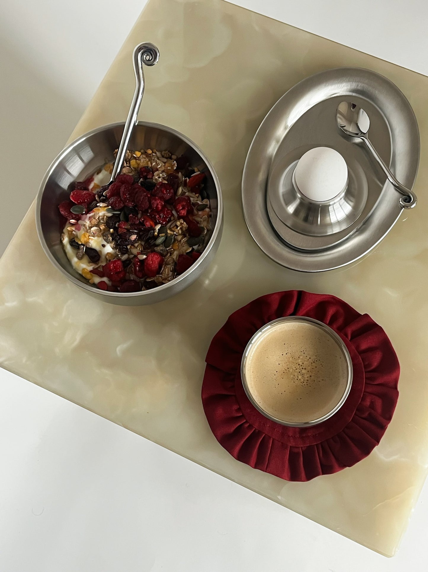 Rhea Coaster set Burgundy